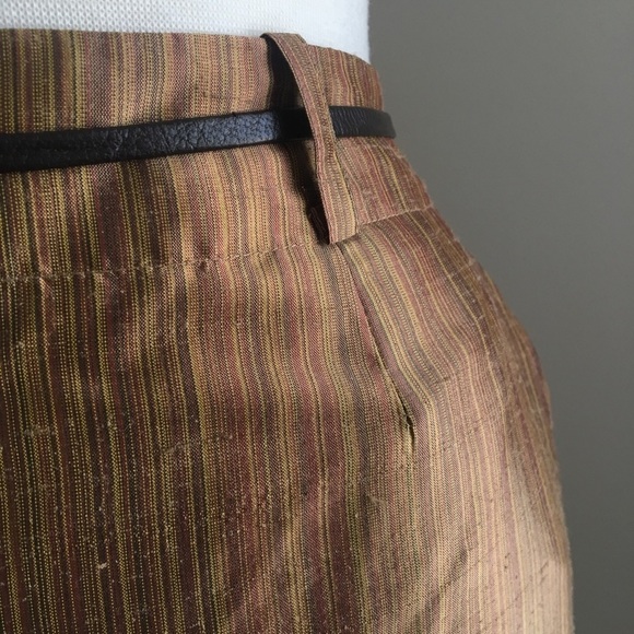 NWOT Belted Silk Skirt w Front Pleat + Pockets 14 - Picture 3 of 8